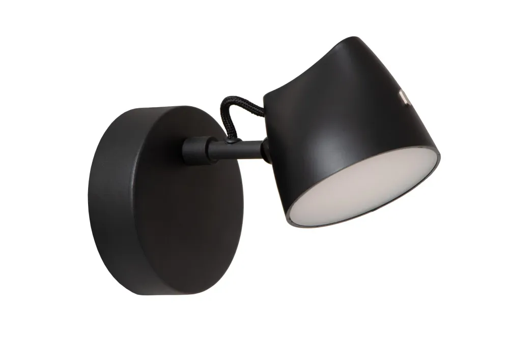 Lucide wandlamp MILNE - Geïntegreerde LED - Zwart