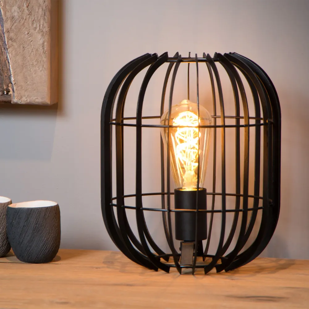 Tafellamp Reda | Ø 22 cm | Zwart Lucide