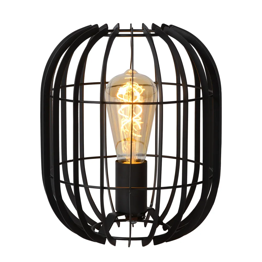 Tafellamp Reda | Ø 22 cm | Zwart Lucide