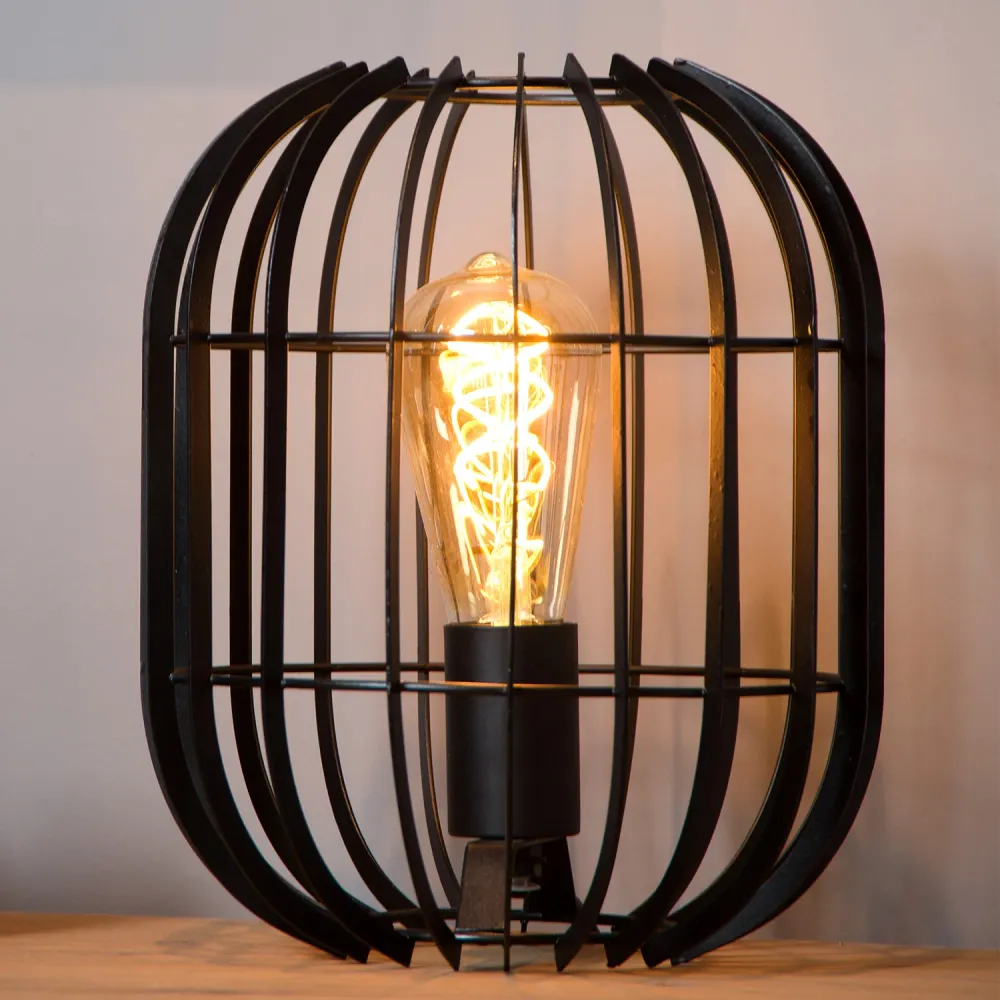 Tafellamp Reda | Ø 22 cm | Zwart Lucide