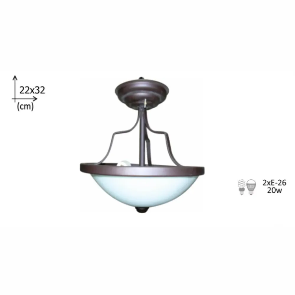 PLAFON MODELO 603 2 LUCES SIN FOCO MCA GUZMAN Luminarios y Faroles Guzm?