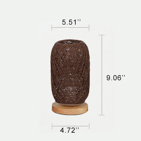 Industriële Rotan & Houten Tafellamp met Japandi Design Lumio