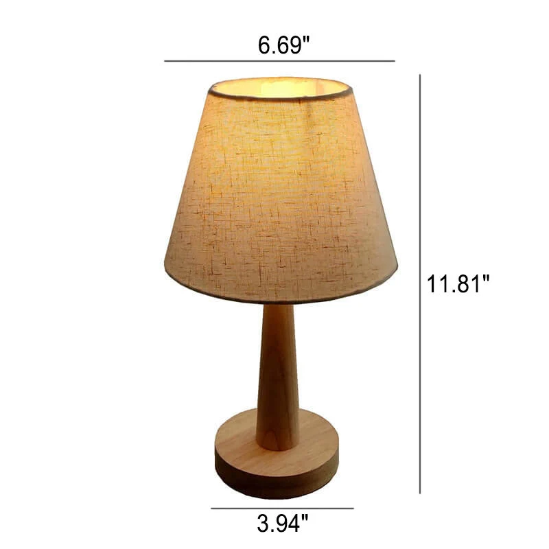 Moderne Houten Tafellamp met Stoffen Kap – E26 Plug- Lumio