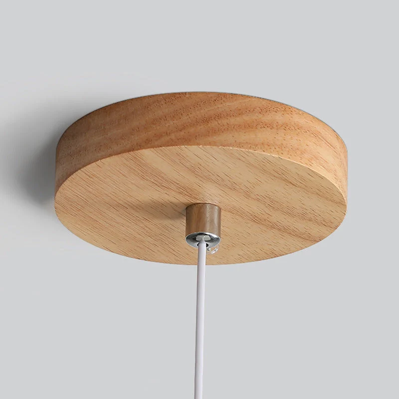 Scandinavische Houten Hanglamp – Witte Glazen Kap – Persimmon Design Lumio