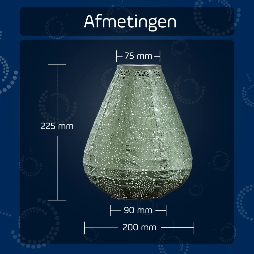 Lumiz solar lampion - baar tulip - 20 cm - sage green