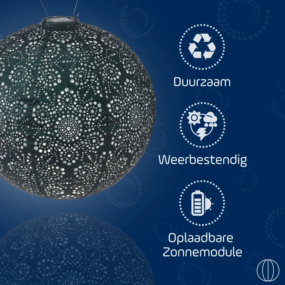 Lumiz solar lampion - fiore rond - 40 cm - groen