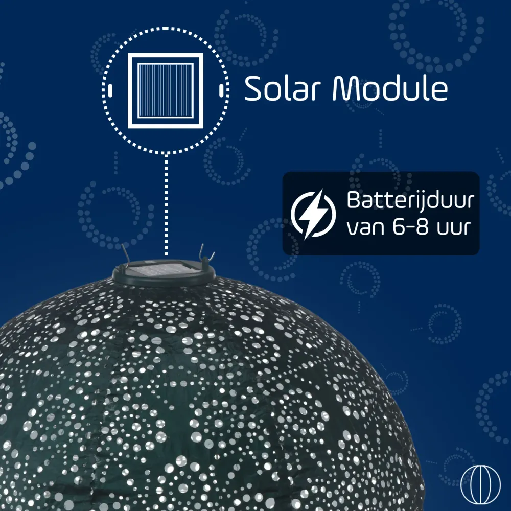 Lumiz solar lampion - fiore rond - 40 cm - groen
