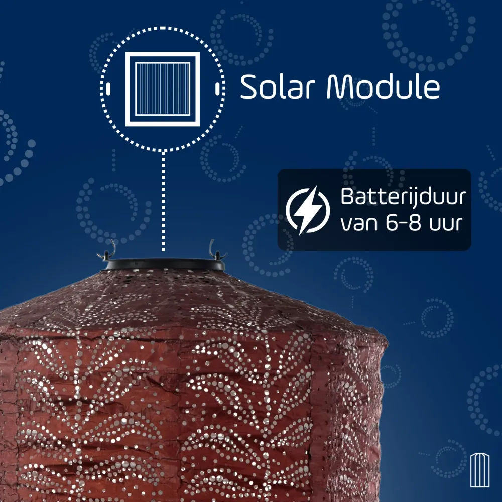 Lumiz solar lampion - folia cylinder - 18 cm - koper