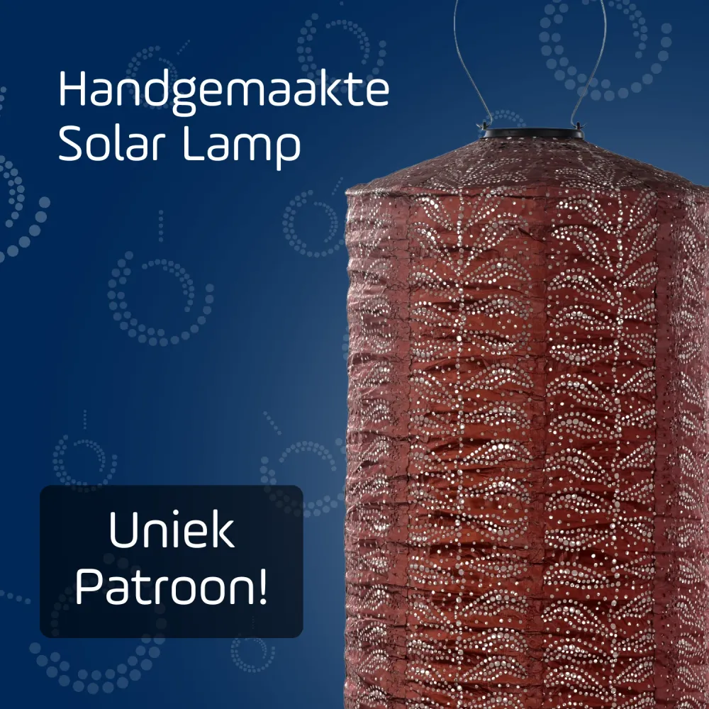 Lumiz solar lampion - folia cylinder - 18 cm - koper