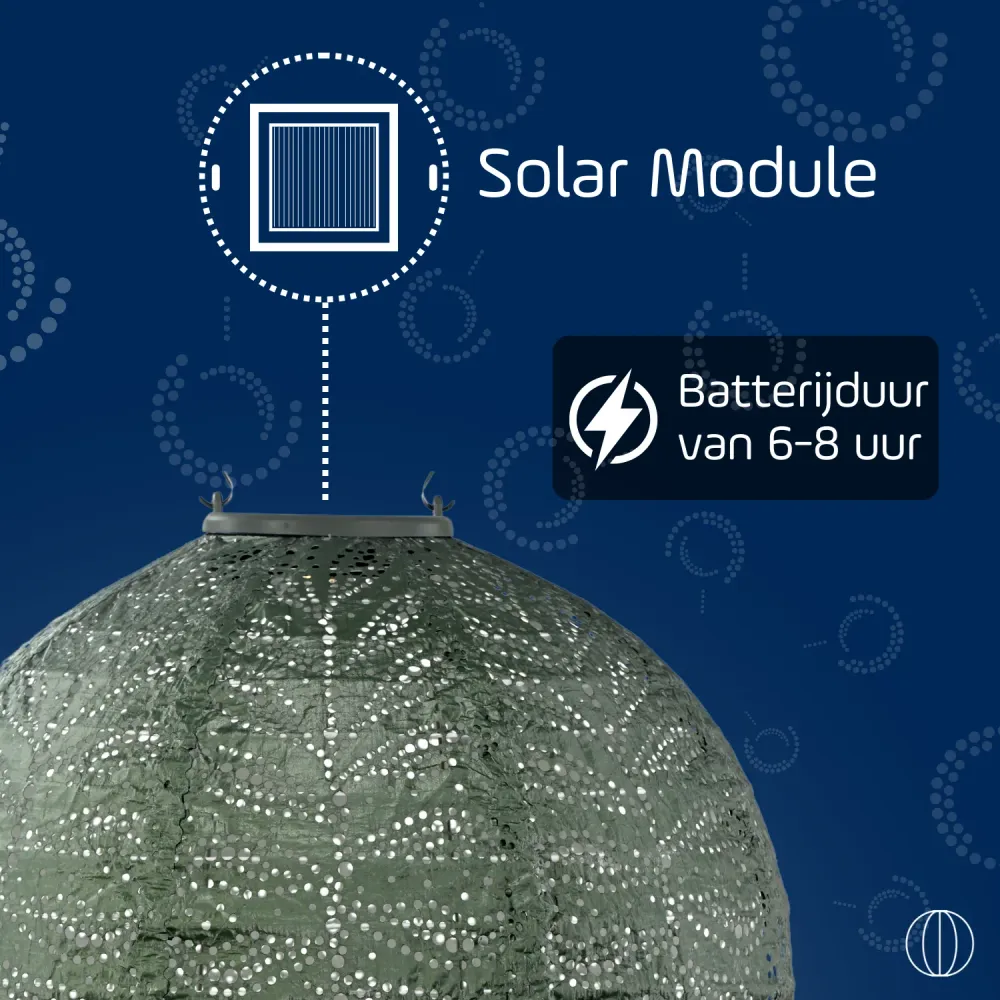 Lumiz solar lampion - folia rond - 30 cm - sage green