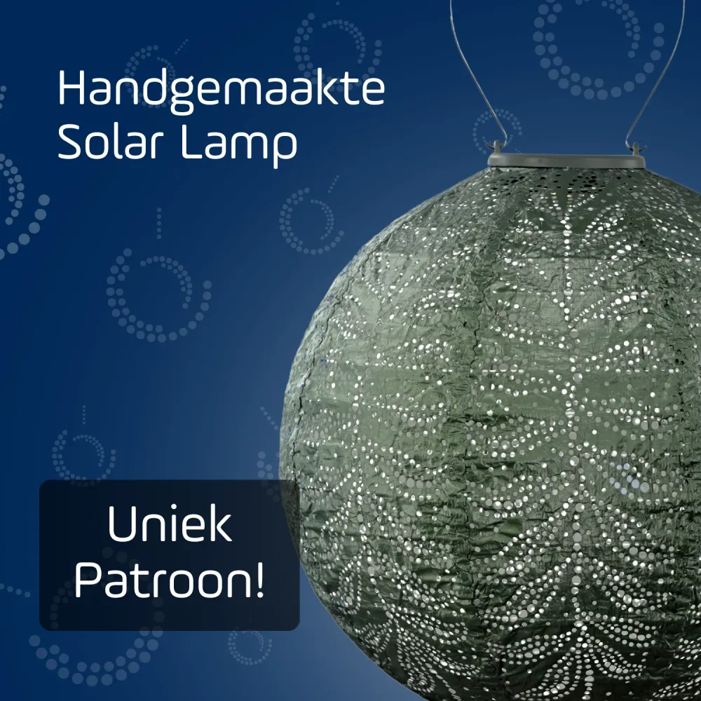 Lumiz solar lampion - folia rond - 30 cm - sage green