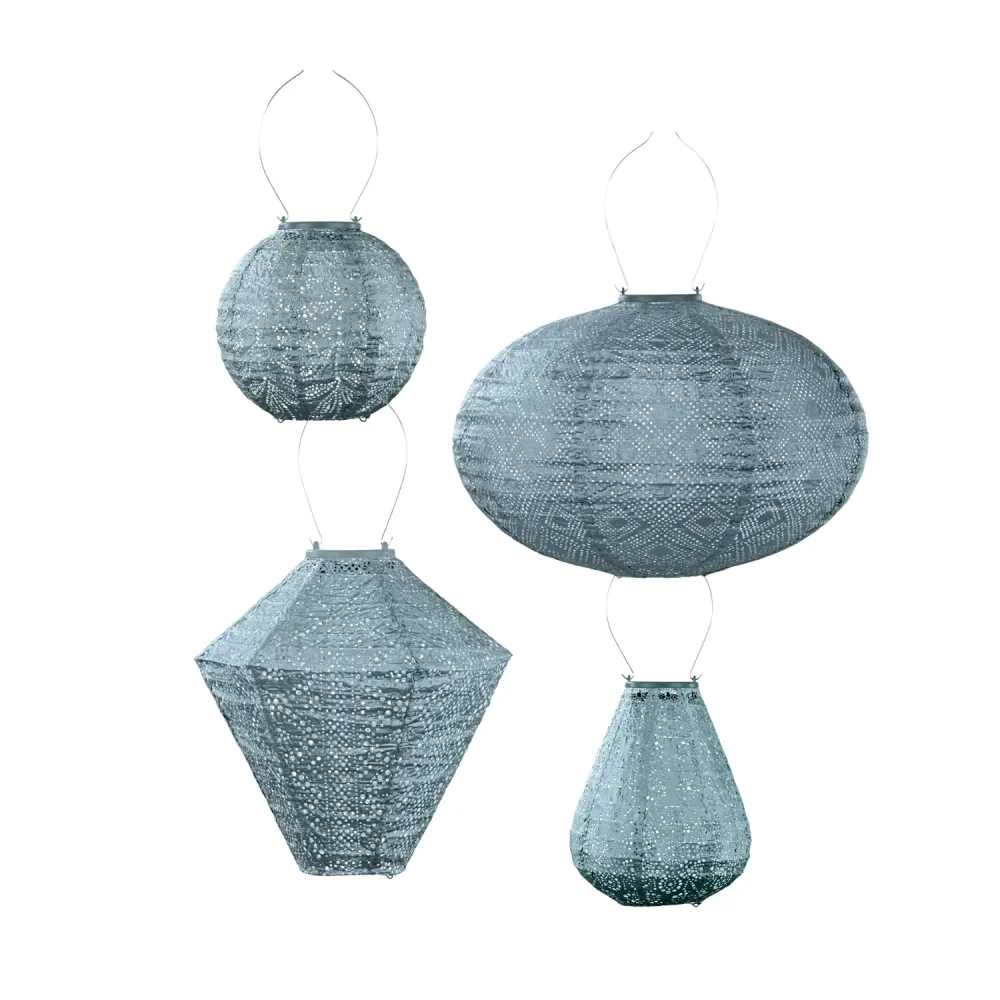 Lumiz solar lampion - grijs blauw set - 4 stuks