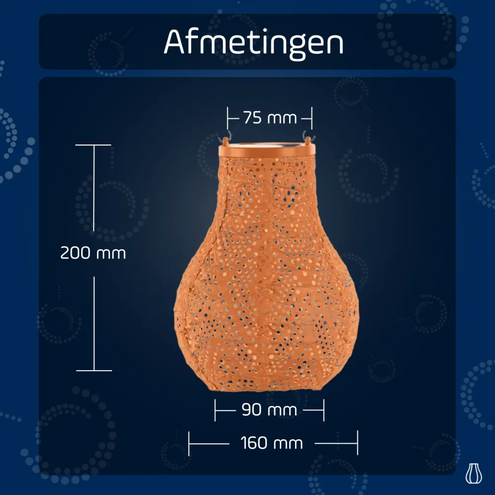 Lumiz solar lampion - ikat bulb - 16 cm - oranje