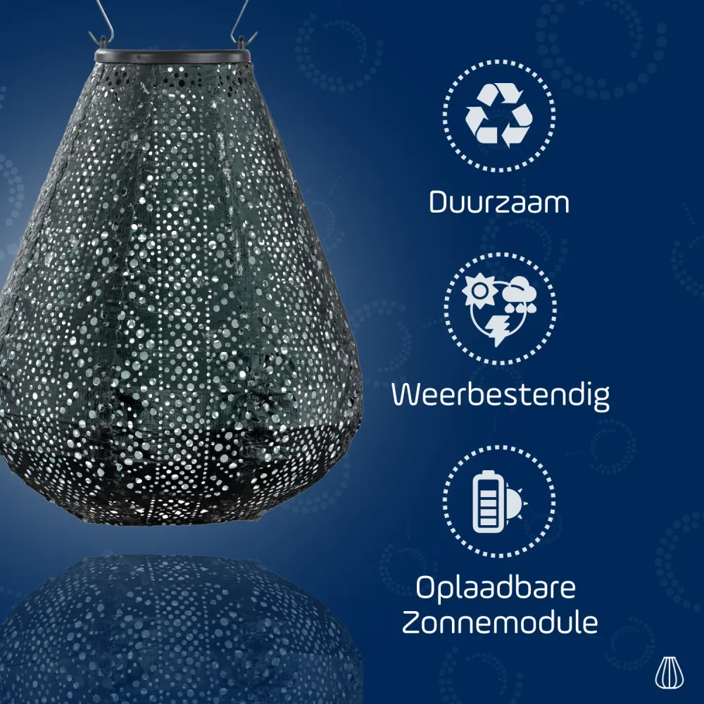 Lumiz solar lampion - lace tulip - 20 cm - groen
