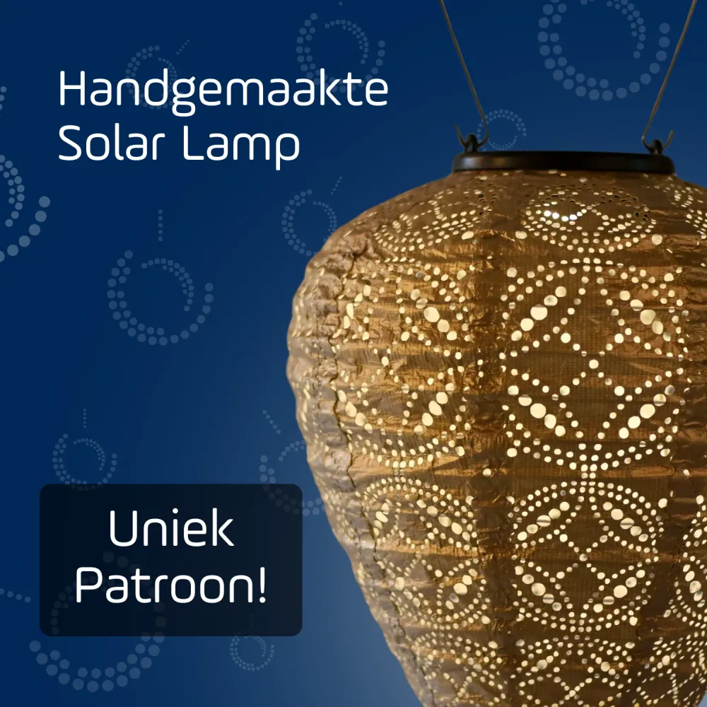 Lumiz solar lampion - mandela balloon - 20 cm - goud
