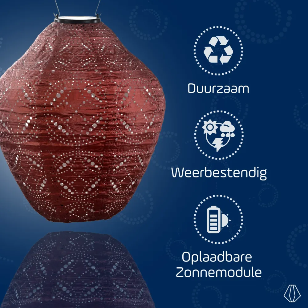 Lumiz solar lampion - mandela jar - 30 cm - koper