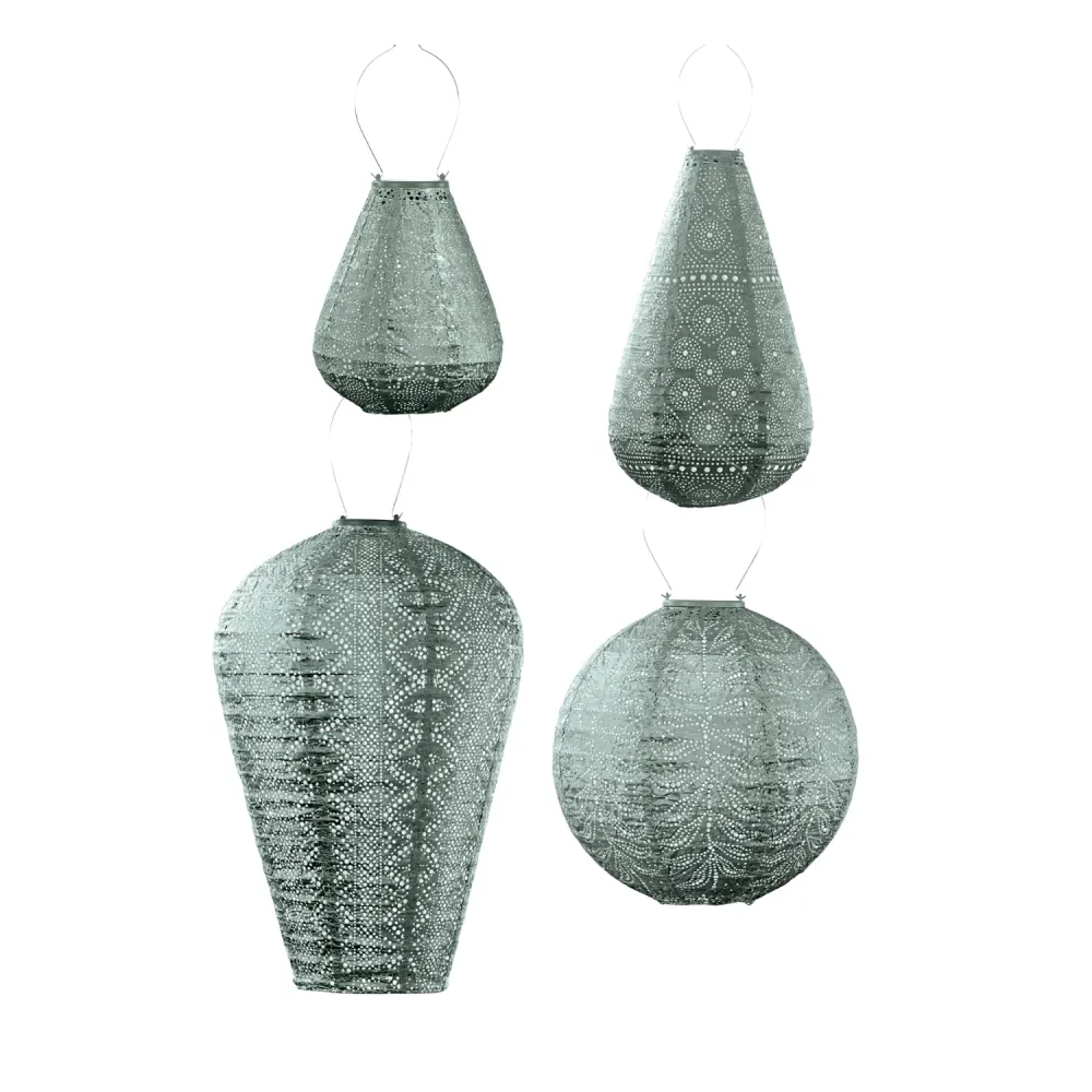 Lumiz solar lampion - sage green set - 4 stuks