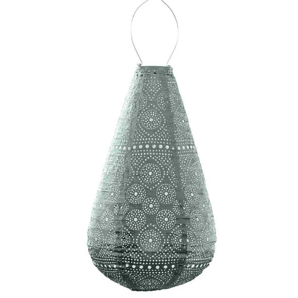Lumiz solar lampion - spectare drop - 28 cm - sage green