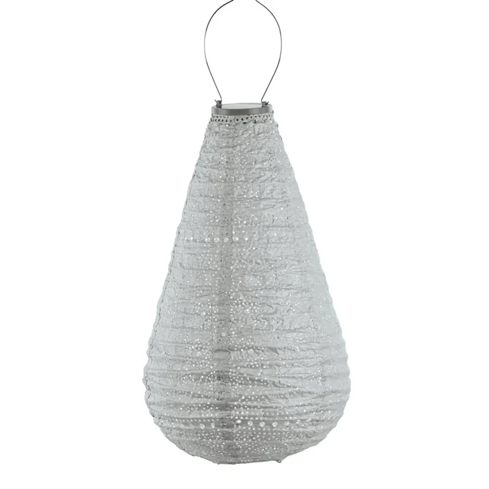 Lumiz solar lampion - spectare drop - 28 cm - zilver