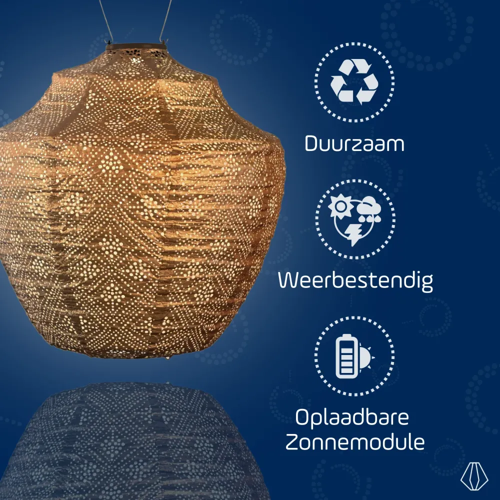 Lumiz solar lampion - topaze crown - 40 cm - goud