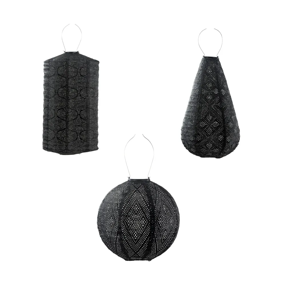 Lumiz solar lampion - zwarte set - 3 stuks