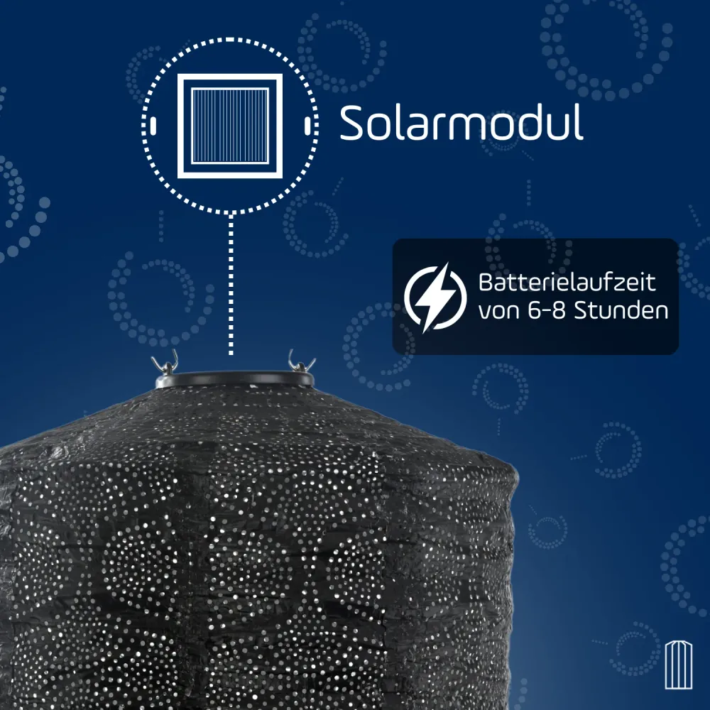 Lumiz solar lampion - zwarte set - 3 stuks