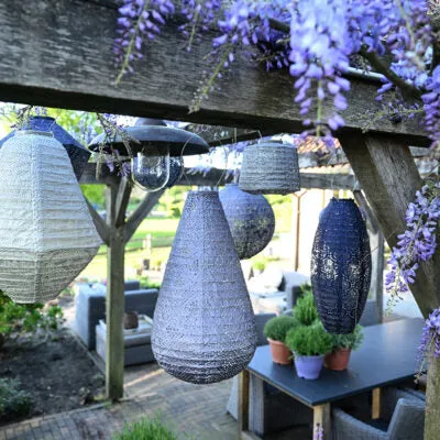 Solar Lampion Balloon XL Sashiko Light Taupe Lumiz
