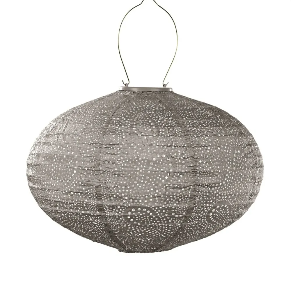 Solar Lampion Oval Paisley Taupe Lumiz