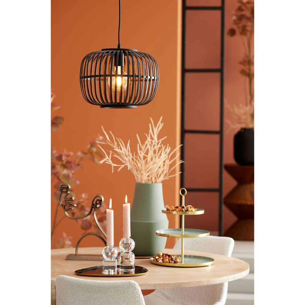 Luqaza hanglamp Sassa - zwart - Ø34cm