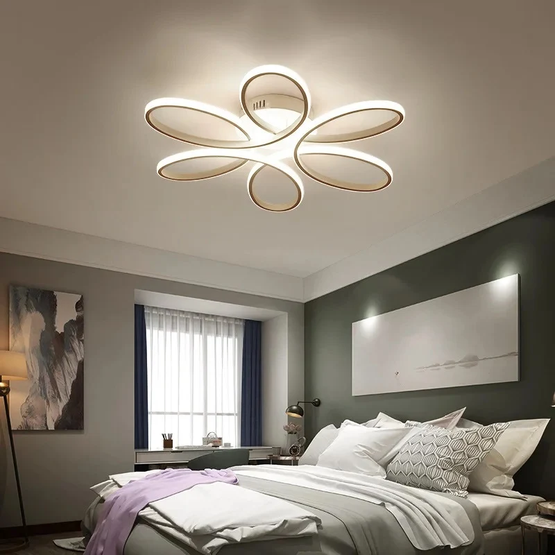 LuxiLamps - Krullen Plafondlamp - Warm Wit - 59 cm - Woonkamerlamp - Wit - Slaapkamerlamp - Moderne lamp - Plafonniere