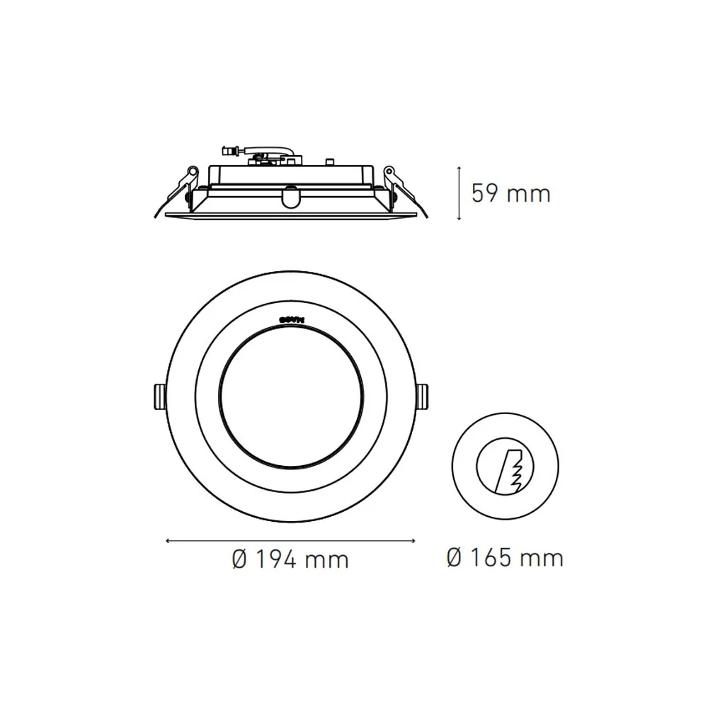 DOWNLIGHT LED EMPOTRAR 25W/100-305V. BLANCO M2300 3000K LUZ CALIDA ELECTROMAG MAGG