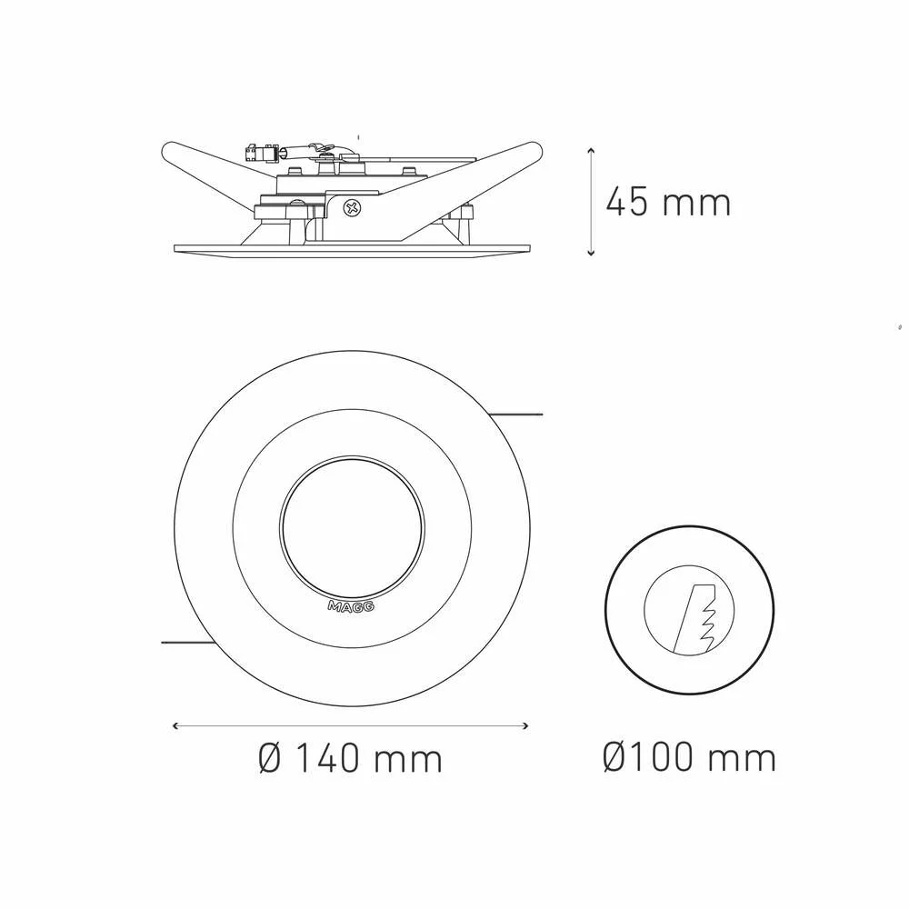 DOWNLIGHT LED EMPOTRAR 8W/100-305V. BLANCO M750 4000K LUZ NEUTRA ELECTROMAG ,.-+ MAGG