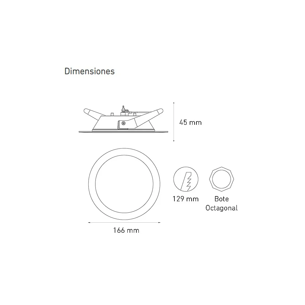 DOWNLIGHT LED EMPOTRAR LUNA 9 SSD 9W/105-140V. BLANCO 6000K LUZ DE DIA ELECTROMAG MAGG