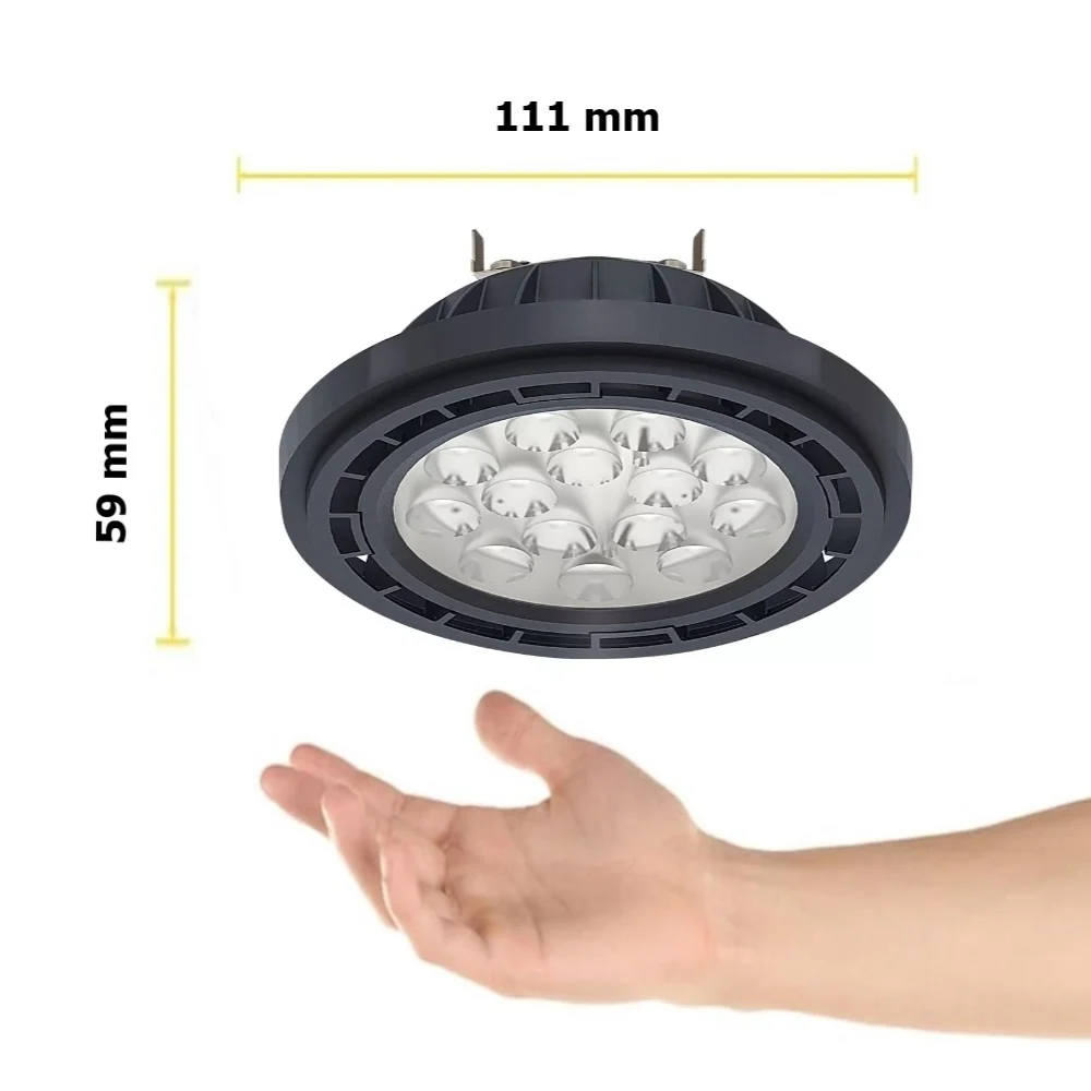 LAMPARA LED AR111 14W/100-140V. 42 3000K LUZ CALIDA GRAFITO ELECTROMAG MAGG