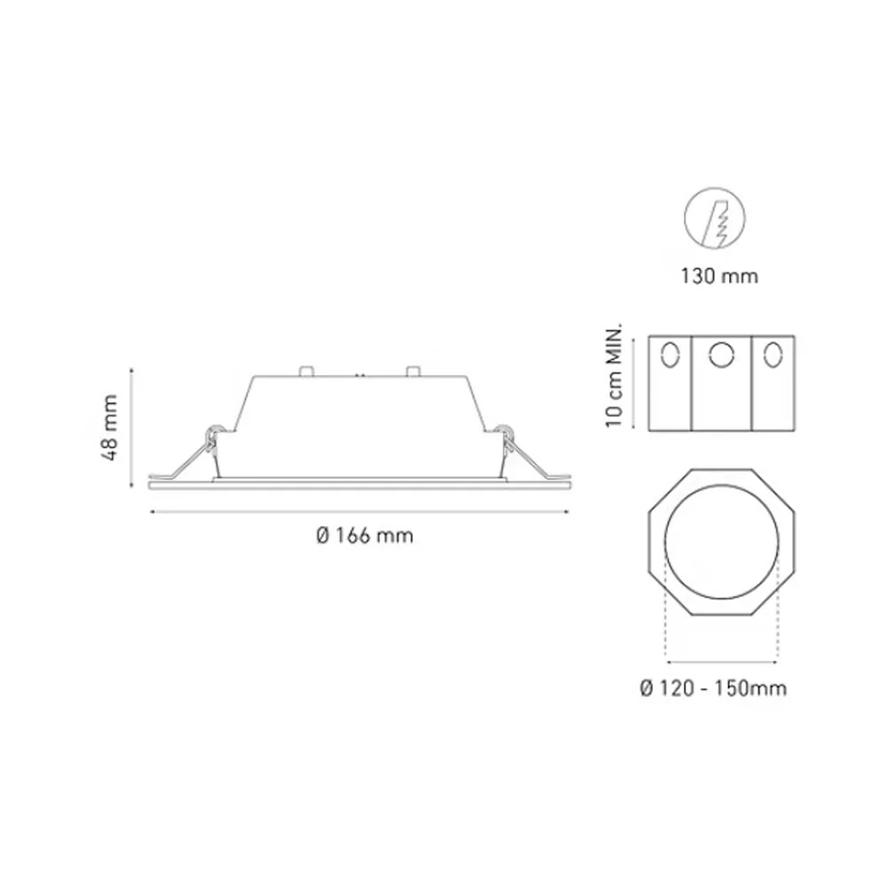 LUM. TIPO DOWNLIGHT LUNA 9/8W 100-240V 40K IP 65 BLANCO MAGG