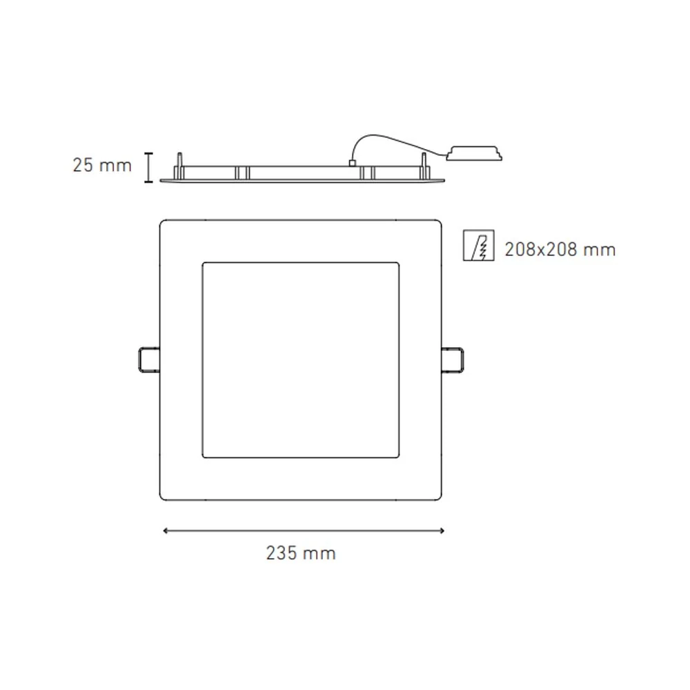 LUMINARIO LED DOWNLIGHT LUNA FLAT SQ 18 STD 18W/100-305V. BLANCO 6000K LUZ DE DIA ELECTROMAG MAGG