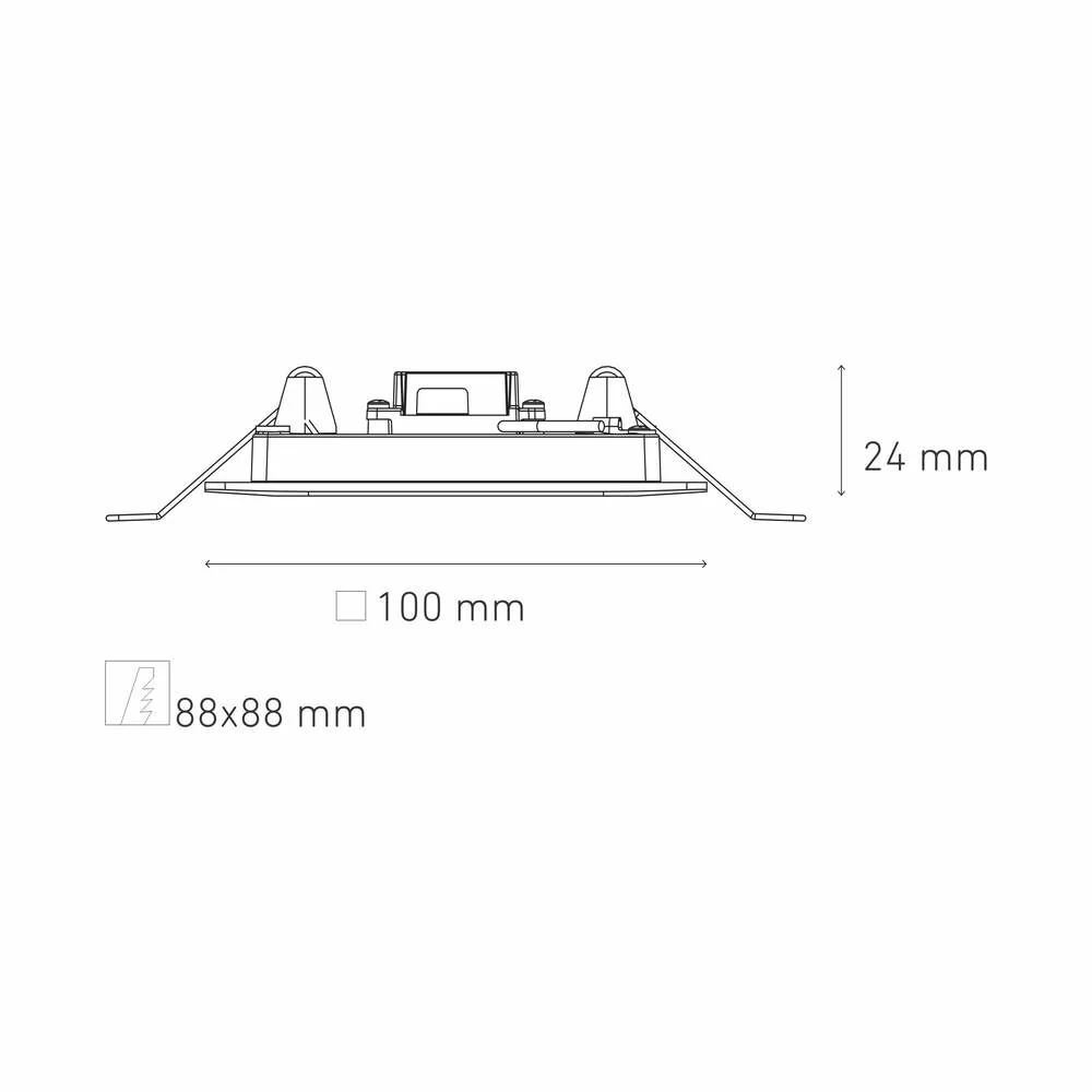 LUMINARIO LED DOWNLIGHT LUNA FLAT SQ 6 STD 6W/100-305V. BLANCO 3000K LUZ CALIDA ELECTROMAG MAGG
