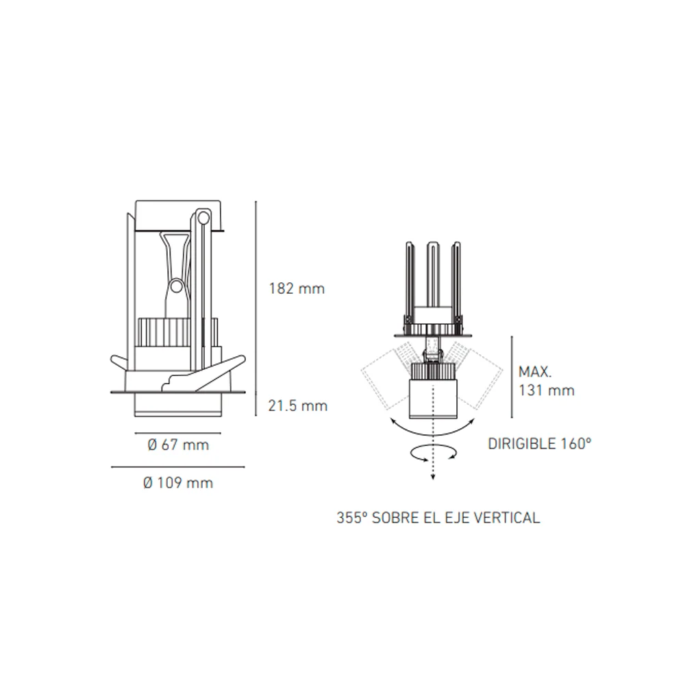 LUMINARIO LED EMPOTRAR 12W/100-305V. 24 C12-E BLANCO 3000K LUZ CALIDA ELECTROMAG MAGG