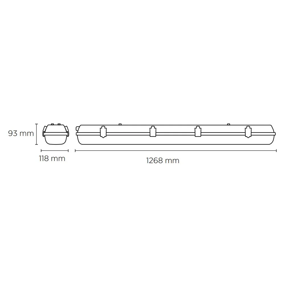 LUMINARIO LED INDUSTRIAL GAMMA LED T8 B 2X16W/100-240V. TRANSPARENTE 4000K LUZ NEUTRA ELECTROMAG MAGG