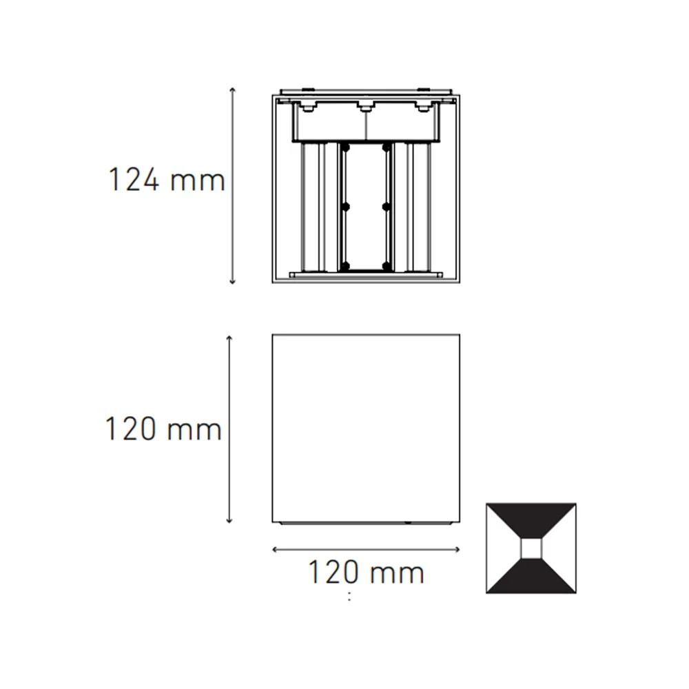 LUMINARIO LED SOBREPONER MURO APLIQUE CUBO A12 12W/100-240V. BLANCO 3000K LUZ CALIDA ELECTROMAG MAGG