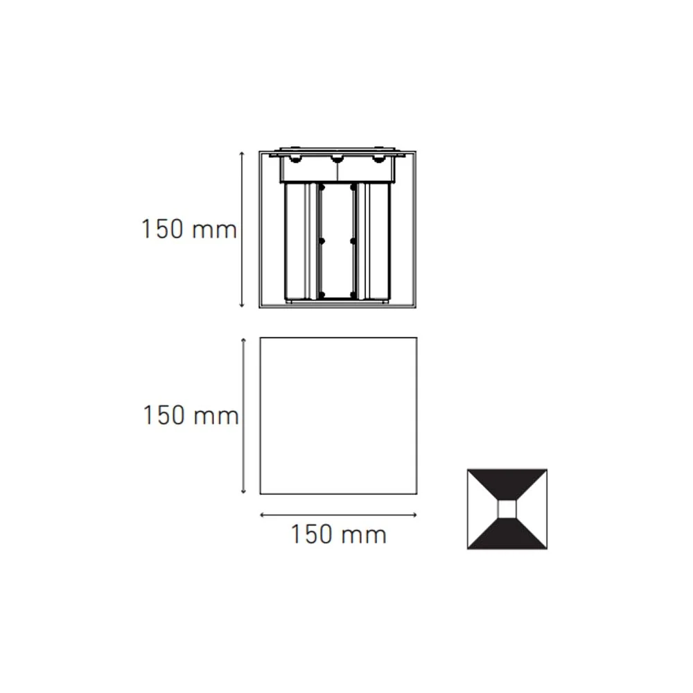 LUMINARIO LED SOBREPONER MURO APLIQUE CUBO A15 24W/100-240V. BLANCO 3000K LUZ CALIDA ELECTROMAG MAGG