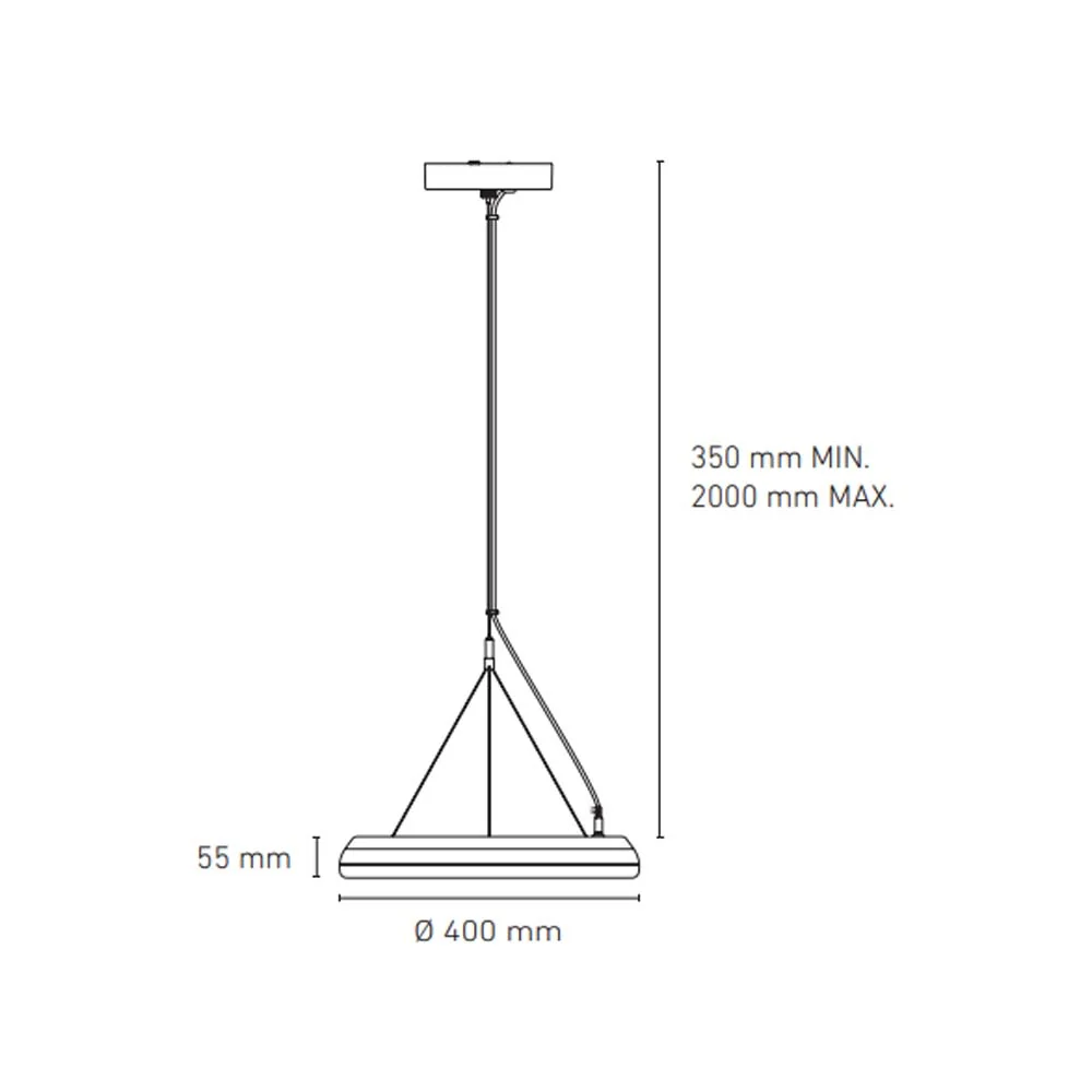 LUMINARIO LED SUSPENDIDO DONNA 40 27W/100-140V. NEGRO 4000K LUZ NEUTRA ELECTROMAG MAGG