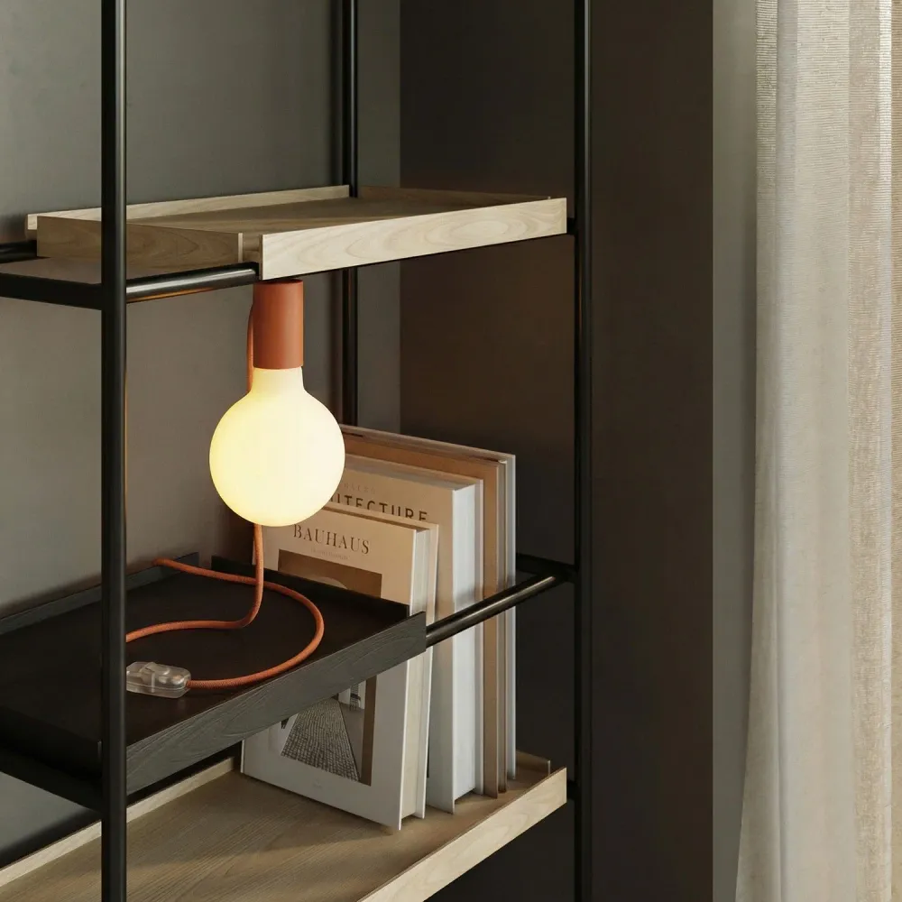 Magnetische plug- lamp met E27-fitting en UK Stekker - Oranje