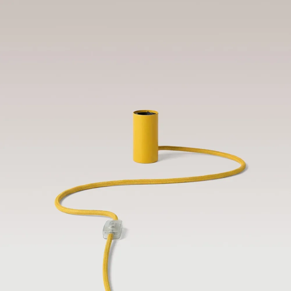 Magnetische plug- lamp met E27-fitting en UK Stekker - Geel