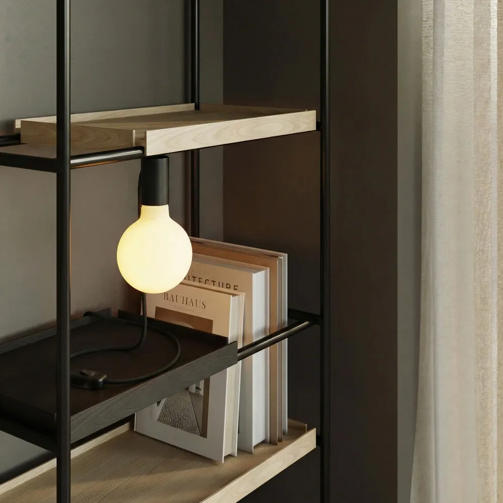 Magnetische plug- lamp met E27-fitting en Stekker UK - Zwart