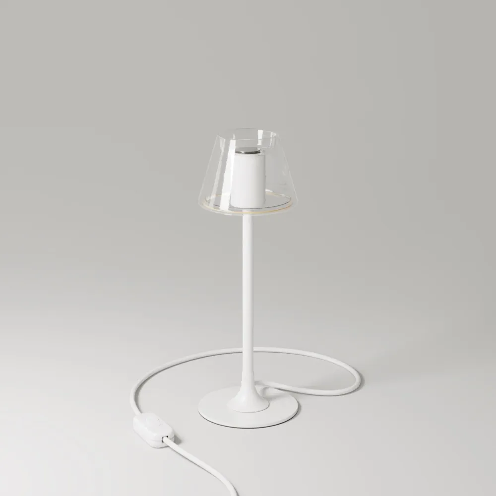 MAG-Y G07 tafellamp met ronde metalen voet - Mat wit