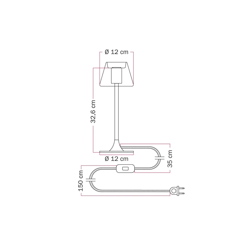 MAG-Y G07 tafellamp met ronde metalen voet - Zwart