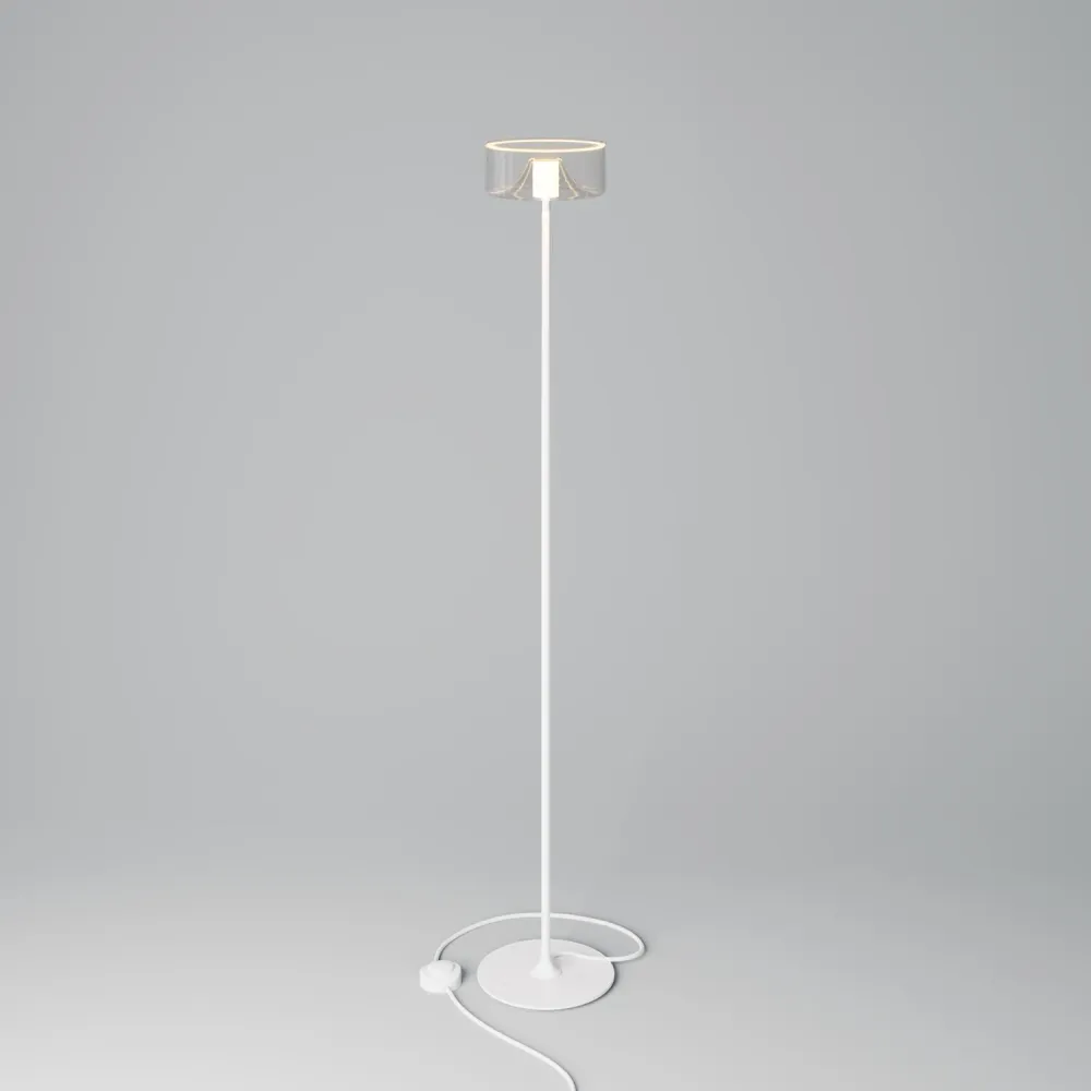 MAG-Y vloerlamp met ronde metalen voet en Ghost LED-lamp - Mat wit