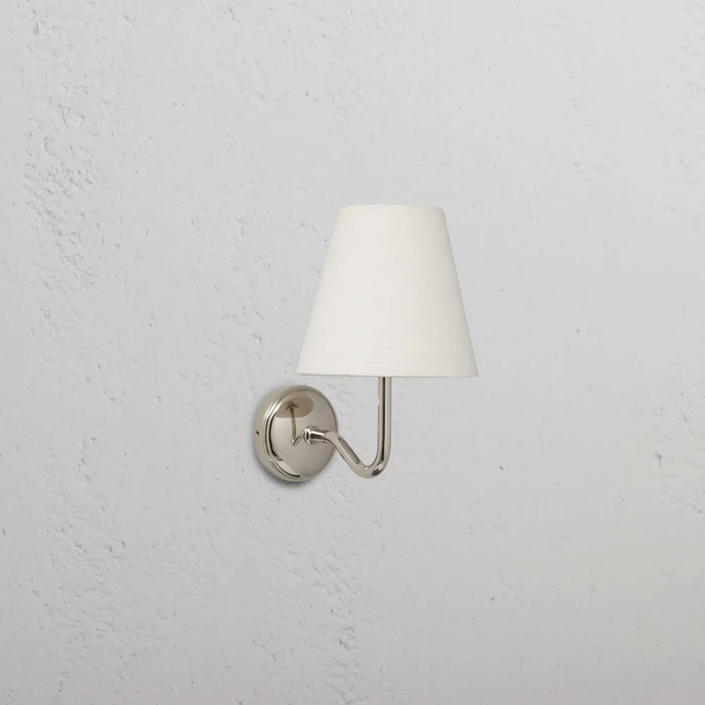 Malvern Kleine Wandlamp Alabaster Wit - Gepolijst Nikkel