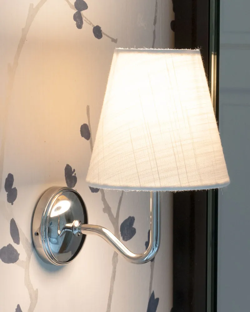 Malvern Kleine Wandlamp Alabaster Wit - Gepolijst Nikkel